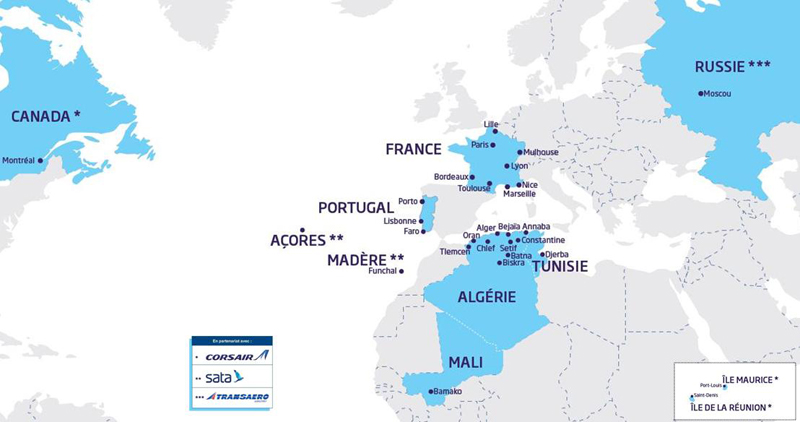 Aigle Azur route map