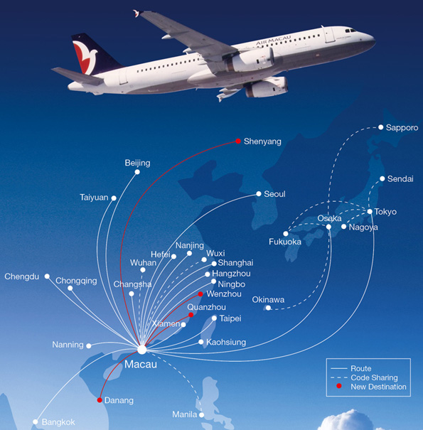 Air Macau route map