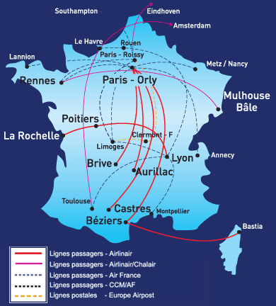 Airlinair route map