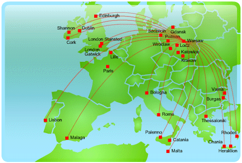 Centralwings route map