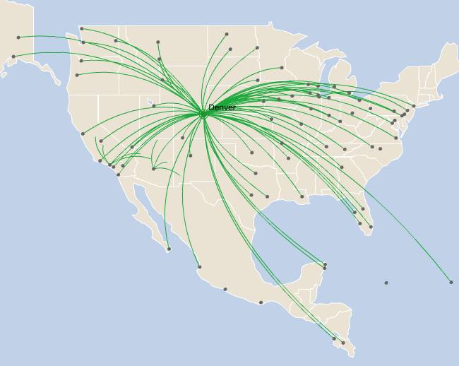 Map Of Frontier Flights Frontier Airlines Route Map