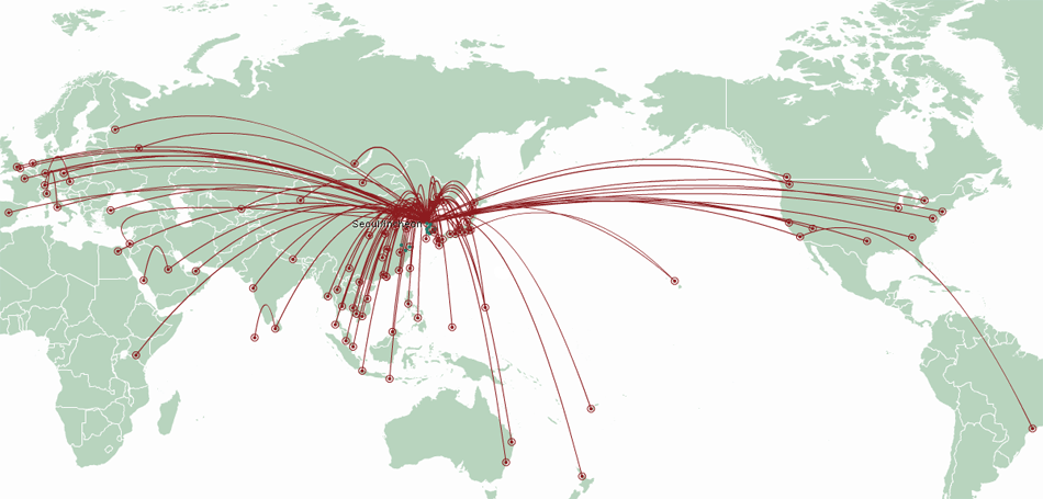 korean air route map Korean Air Route Map International Routes korean air route map