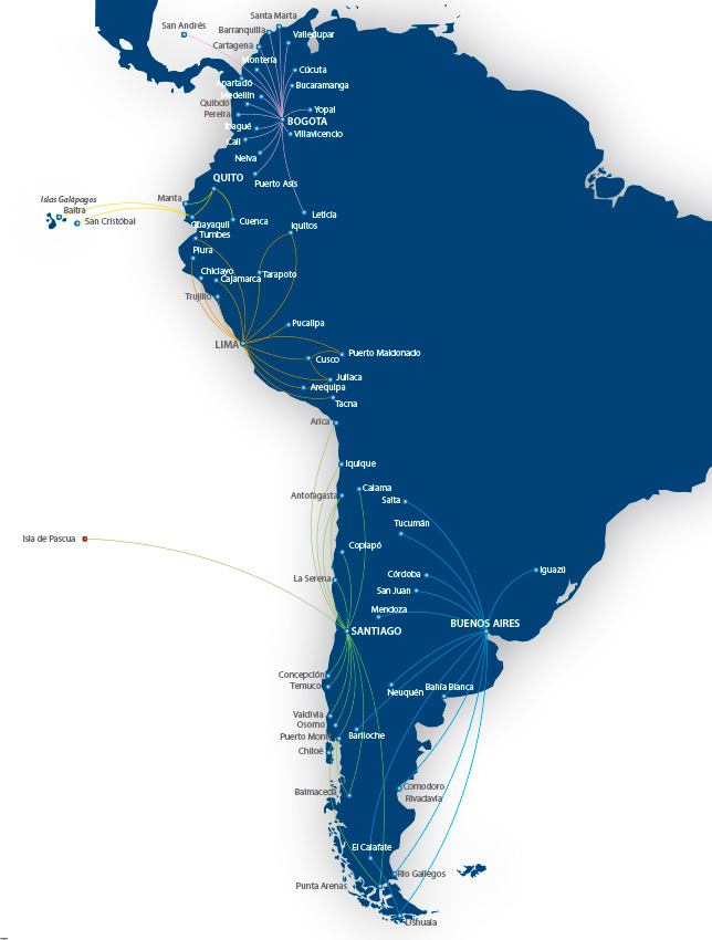 LATAM Argentina route map