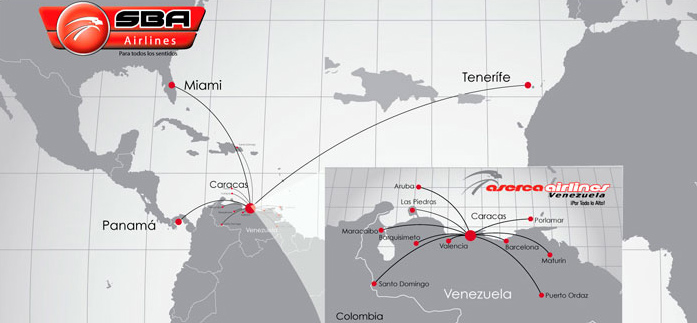 SBA Airlines route map