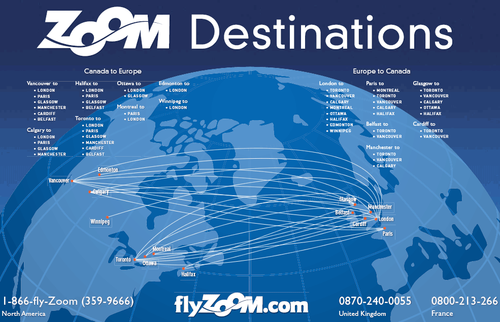 Zoom Airlines route map